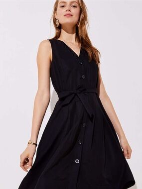 chinese dress ladies Ann Taylor Loft Navy with Lace Overlay Shift Dress- Size 10